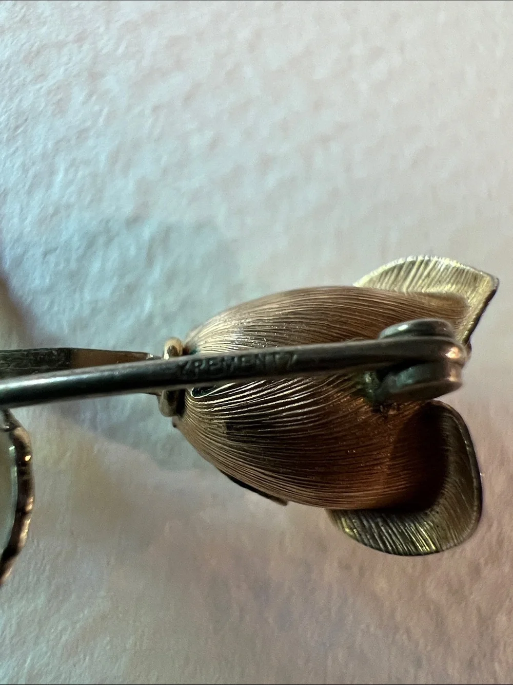Krementz Bronze Rose Brooch